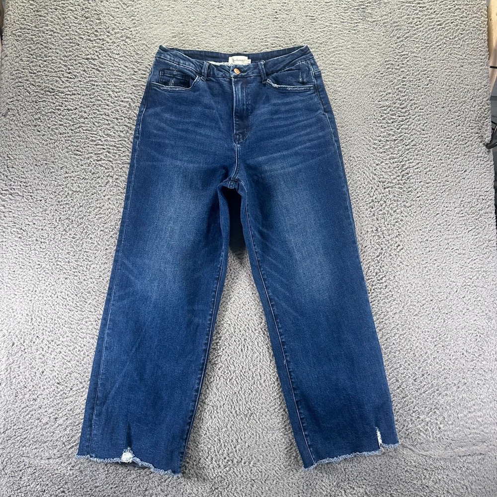 Bohme Maeve Jeans Womens 31x28 Blue Cotton Denim Straight Relaxed Faded Stretch